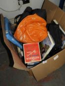 Box Containing Assorted Camera Accessories, Books,