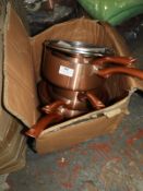 *Set of Five Copper Coated Pans