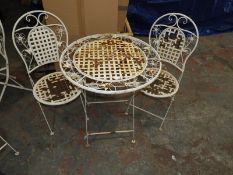 Circular Wrought Iron Patio Table with Two Folding