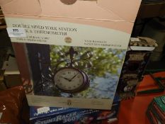 *Double Sided York Station Wall Clock with Thermom