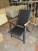 Folding Garden Chair with Teak Arms (Charcoal)