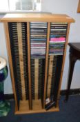 Pine CD Rack and Contents