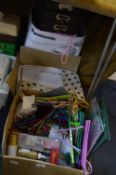 Two Boxes of Stationery, Craft Items, etc.