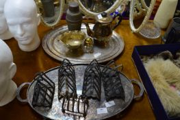 Silver Plated Items Including Salvers, Tray, Toast