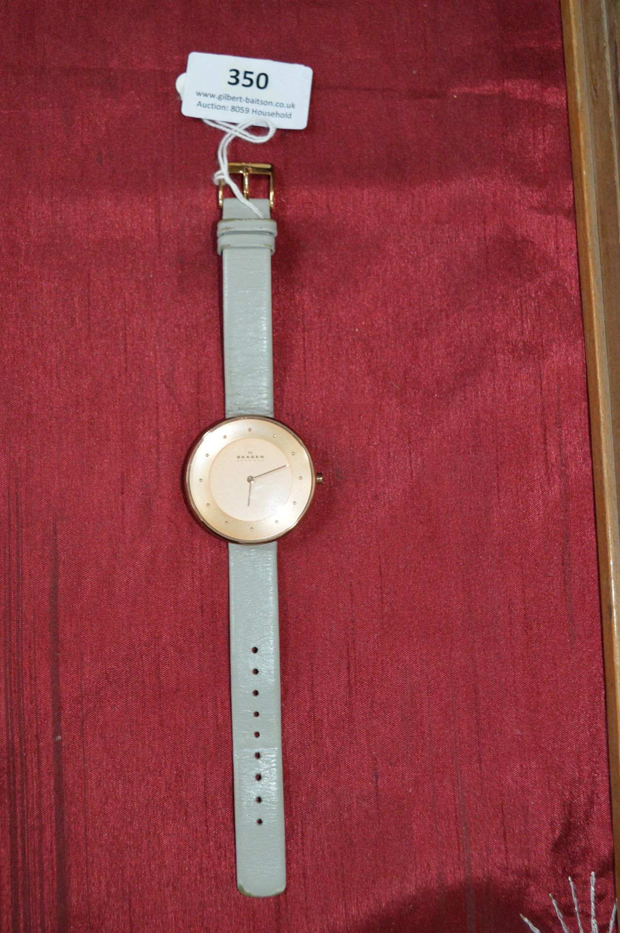 Skagen Wristwatch with Grey Leather Strap