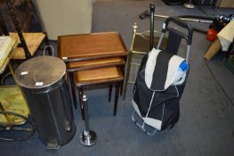 Chrome Pedal Bin, Shopping Trolley, Glass Topped Stand, Nest of Tables, etc.