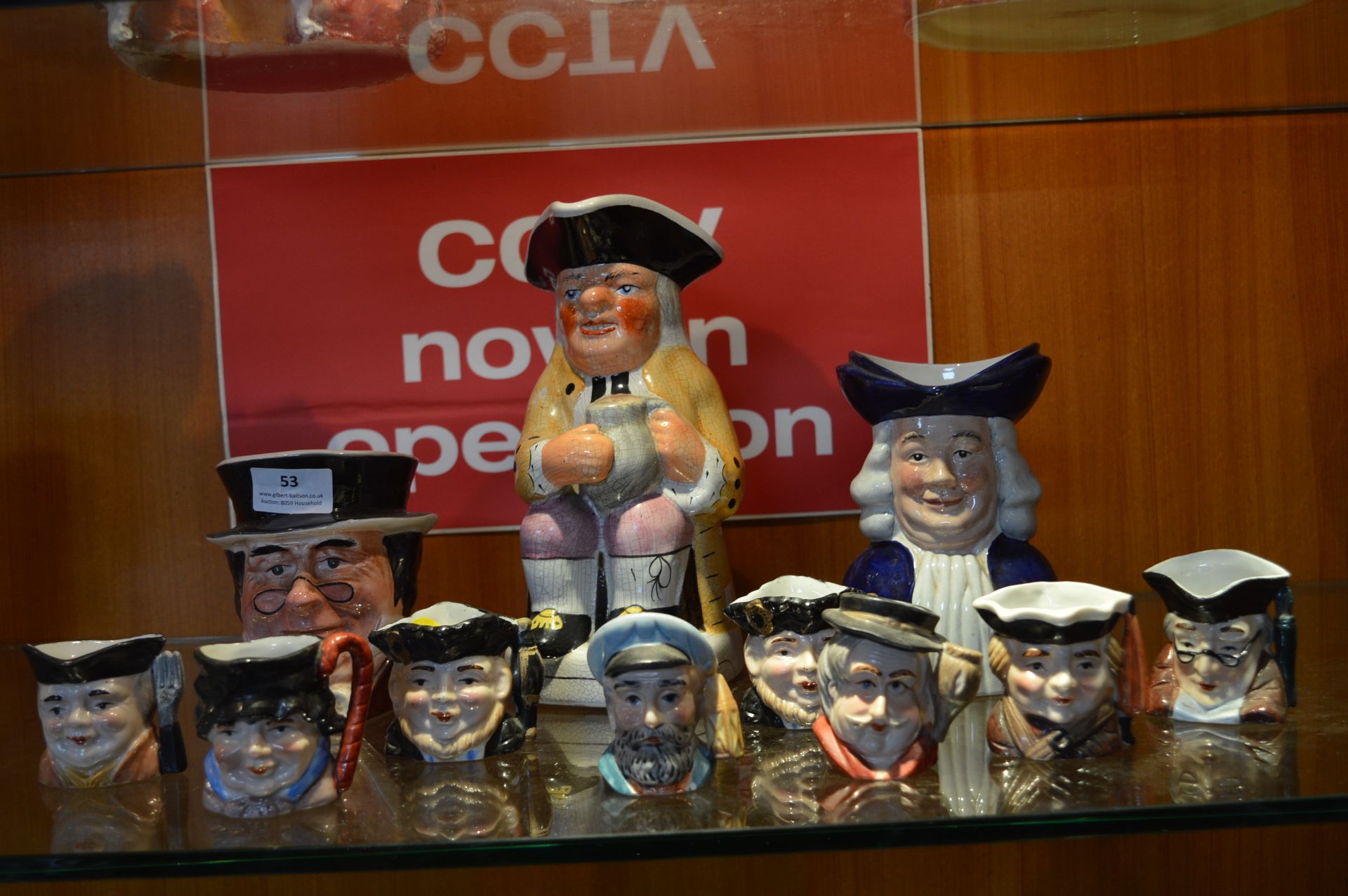 Collection of Character Jugs Including one Toby Ju