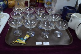 Twelve Vintage Babycham Glasses and a Vintage Adve