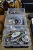 Three Tubs of Costume Jewellery, Bracelets, Wristbands, etc.