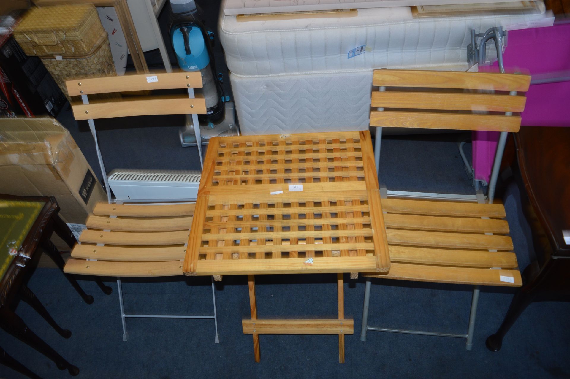 Folding Picnic Table with Two Chairs