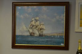Framed Print - Ship at Battle
