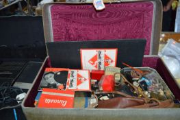 Vintage Suitcase Containing Collectibles, Monopoly