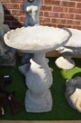 Concrete Garden Birdbath on Pedestal (Height 2ft,