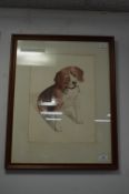 Framed Watercolour of a Puppy
