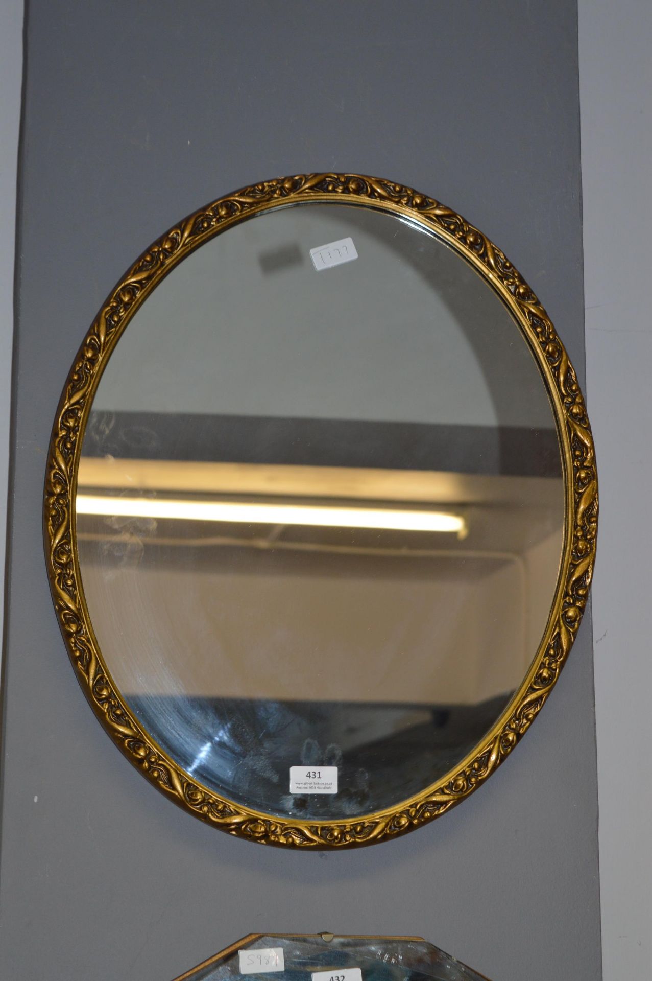 Oval Gilt Framed Wall Mirror