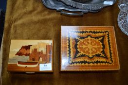 Two Small Marquetry Music Boxes