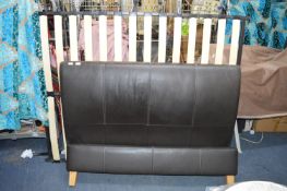 Brown Leatherette Head and Footboard 4ft 6
