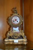 Continental Mantel Clock with Gilt Finish (Some Fa