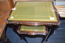 Glass & Leather Topped Nest of Tables (AF)