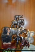 Collection of Small Animal Ornaments Including Ele