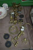 Collection of Brassware; Lizards, Spiders, etc