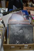 Box of LP Records including Several Bob Dylan