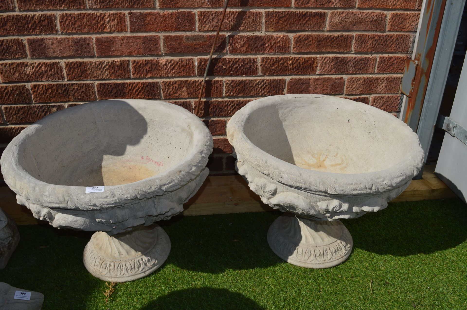 Pair of Garden Urn Planters (Height 16", Diameter