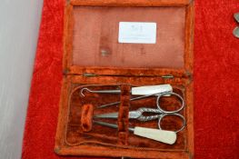 Small Victorian Sewing Set in Velvet Case