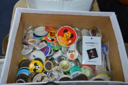 Box Containing a Collection of Assorted Badges