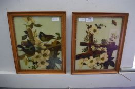 Pair of Framed Oil on Glass Wildlife Pictures