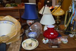 Assortment of Table Lamps, Decorative Glassware, P