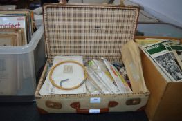 Small Vintage Suitcase Containing a Collection of