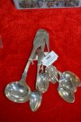 Set of Six Silver Plated Teaspoons and Ladle