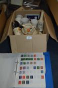 Box Containing Assorted Pottery Items etc.