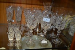 Assortment of Cut Glass Crystal Wine Glasses, Liqu