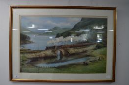 Print by Don Breckon - LMS Steam Locomotive in the