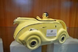 Art Deco Style Teapot in the Form of a Racing Car