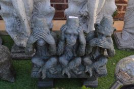 Resin Garden Statue - Three Wise Monkeys