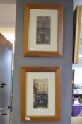 Two Framed French Street Scenes