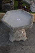 Hexagonal Garden Birdbath (Height 14", Diameter 16