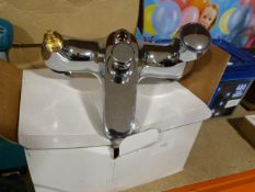 Chrome Shower Head and a Mixer Tap