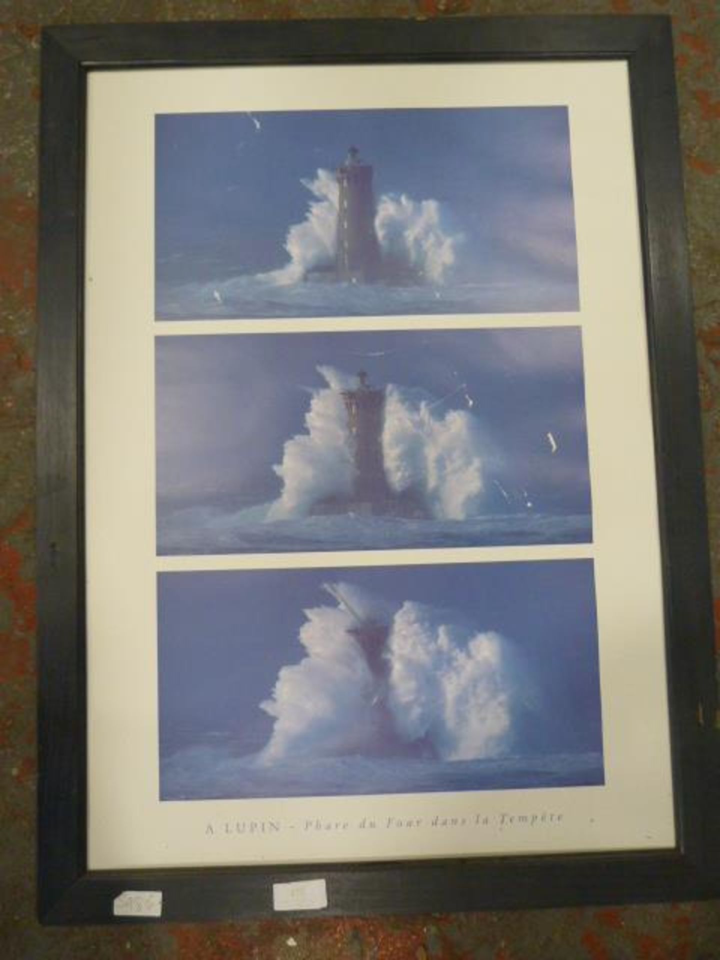 Print of a Lighthouse in a Storm