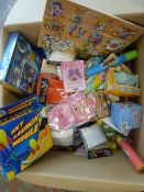 Large Box of Assorted Toys and Novelty Items