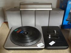 Turntable, Four Toshiba Speakers, and a Iluv Bluet