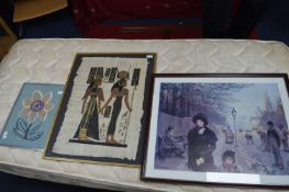 Three Framed Pictures and Prints