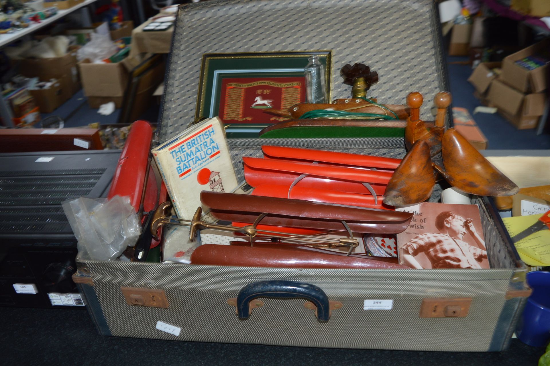 Vintage Suitcase Containing an Assortment of Colle