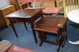 Mahogany Side Table and a Small Nest of Mahogany T