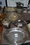 Assorted Silver Plated Items, Teapots, Dishes, etc