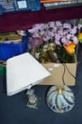 Box of Assorted Lamps, Artificial Lamps, etc.