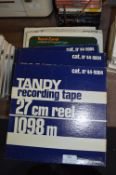 Six 1/4" x 3600ft Recording Tape Reels (3x Tandy, 3x Ricalzonal)